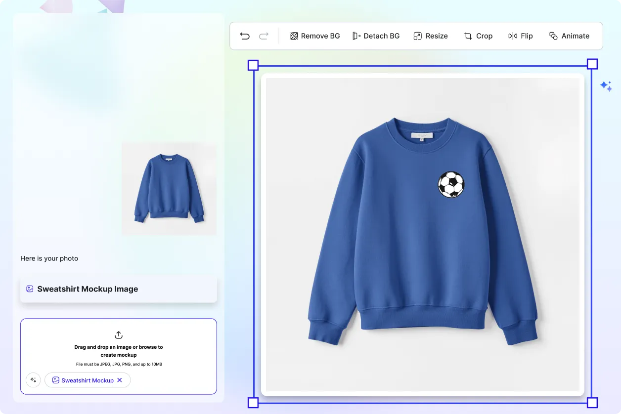 Free AI Sweatshirt Mockup Image Generator, Free AI Sweatshirt Mockup Maker Online